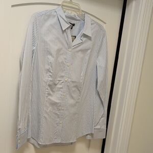 Ann Taylor Sky Blue Striped Shirt